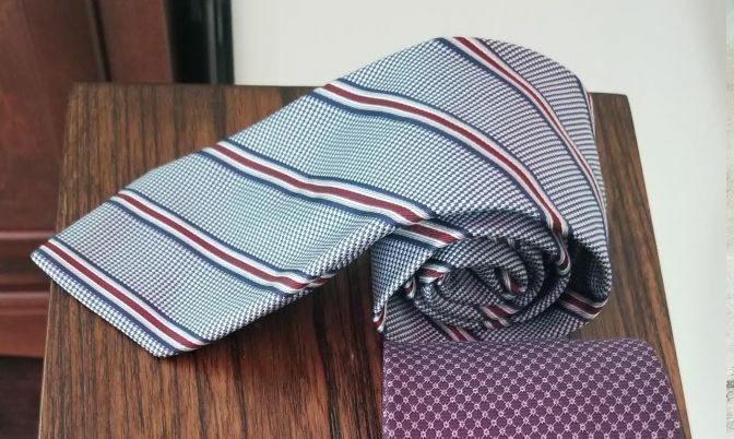 Rolling a tie helps the fibres relax and for the tie to regain its shape